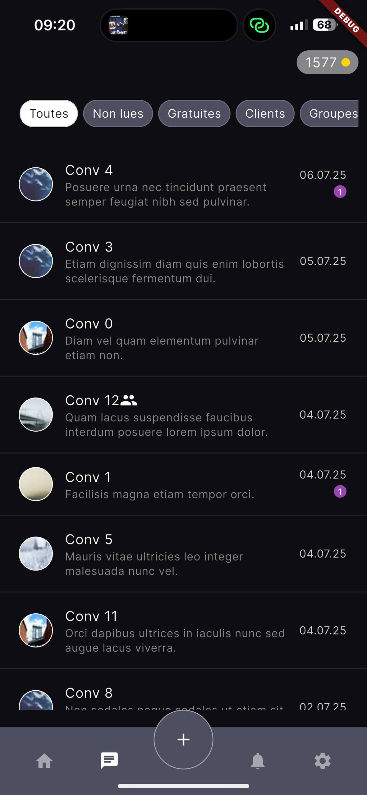 Vipuick conversations list