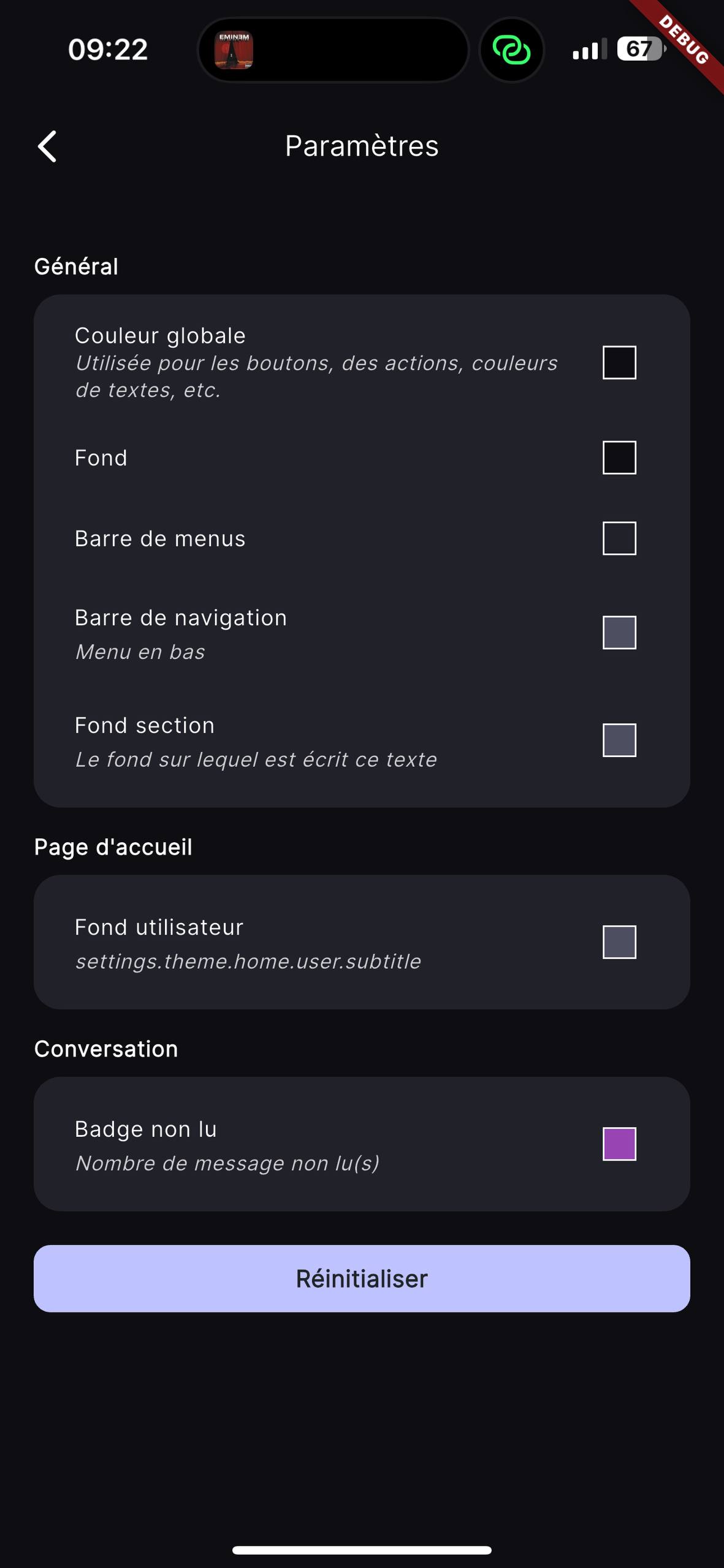Vipuick theme settings